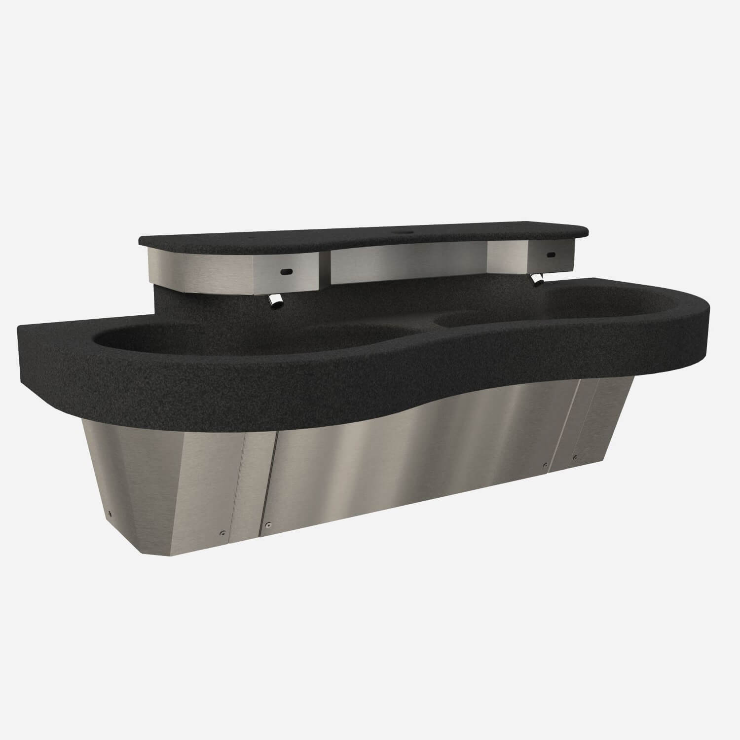 Two Station Cast Solid Surface (Corterra®) Kurve® Wash Basin